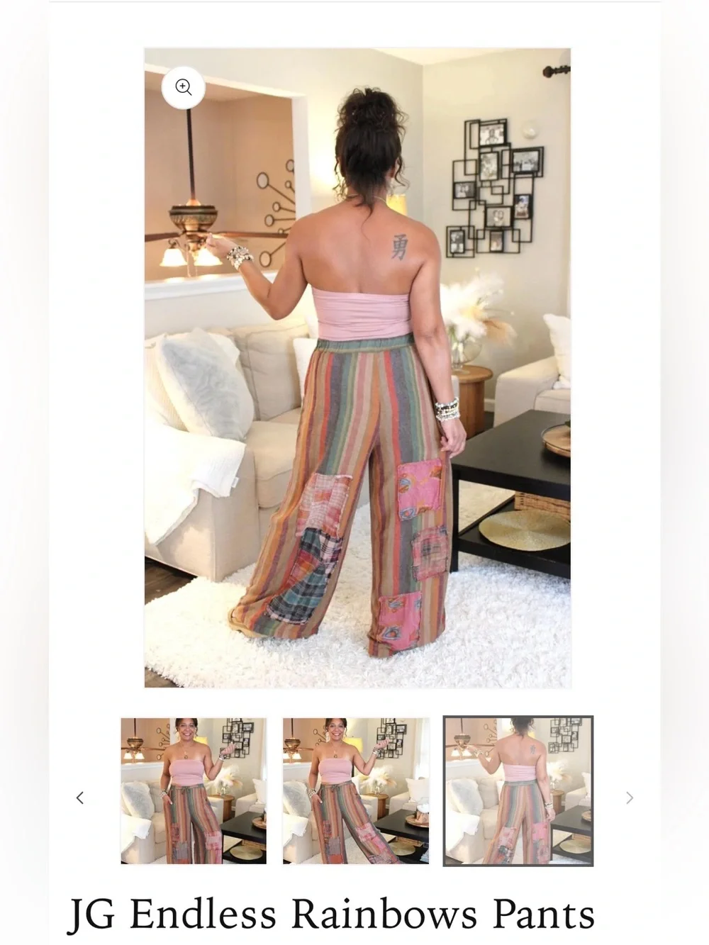 Jaded Gypsy Endless Rainbows Wide-Leg Pants